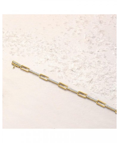 0.50 ct. t.w. Diamond Paper Clip Link Bracelet in 18kt Gold Over Sterling 8.0 Inches $147.92 Bracelets