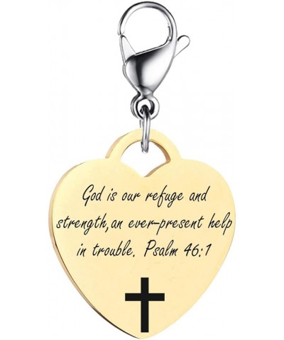 MZZJ Faith Religious Jewelry Christian Bible Verse Scripture Heart Shape ID Charm with Lobster Clasp for DIY Bracelet Neckalc...