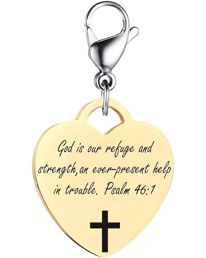 MZZJ Faith Religious Jewelry Christian Bible Verse Scripture Heart Shape ID Charm with Lobster Clasp for DIY Bracelet Neckalc...