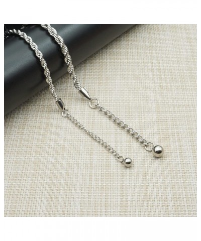 4 5mm Stainless Steel Chain Bracelet Twist Rope Bracelet for Men Women Black Silver Gold Color Silver(5mm) $8.25 Bracelets