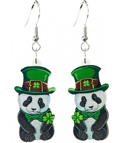 Lucky Grass Hat Earrings Lreland St Patrick's Day Earrings Frog Sloth Beer Panda Cat Dog Earrings for Women Girls Teen St Pat...