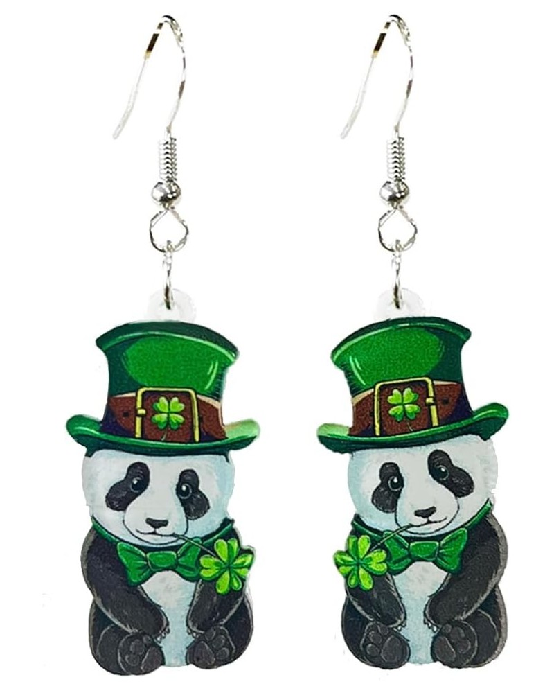 Lucky Grass Hat Earrings Lreland St Patrick's Day Earrings Frog Sloth Beer Panda Cat Dog Earrings for Women Girls Teen St Pat...