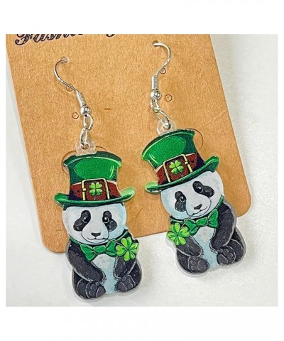 Lucky Grass Hat Earrings Lreland St Patrick's Day Earrings Frog Sloth Beer Panda Cat Dog Earrings for Women Girls Teen St Pat...