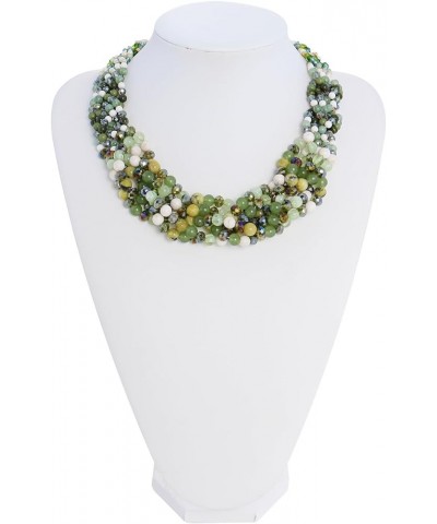 Necklaces for Women, Multi Layer Statement Collar Beaded Necklace for Women Gift (NK-10698) Green $12.00 Necklaces