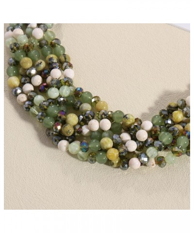 Necklaces for Women, Multi Layer Statement Collar Beaded Necklace for Women Gift (NK-10698) Green $12.00 Necklaces