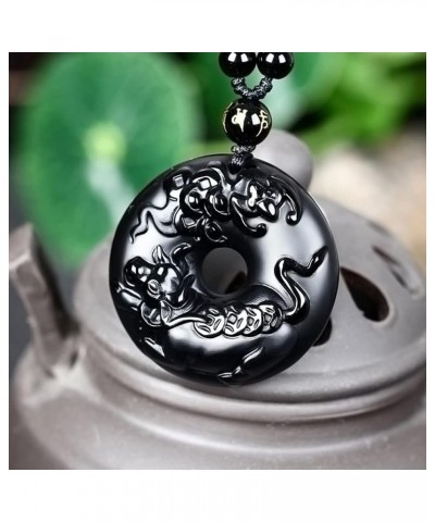 Pure Natural Obsidian Pendant Necklace Zodiac Bodhisattva Amulet Talisman 12 Modeling Ox $11.68 Necklaces