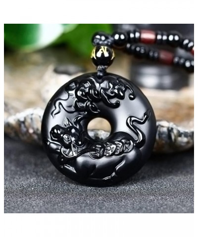 Pure Natural Obsidian Pendant Necklace Zodiac Bodhisattva Amulet Talisman 12 Modeling Ox $11.68 Necklaces