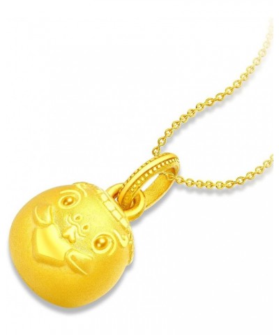 999 Pure 24K Gold Chinese Zodiac Rounded Face Pendant Snake $94.30 Pendants