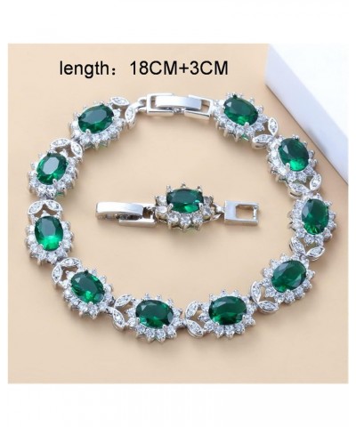 yaoqijie 925 Sterling Silver Necklace and Earrings Jewelry Sets for Women Fashion Accessories Green Zircon Charm Bracelet and...