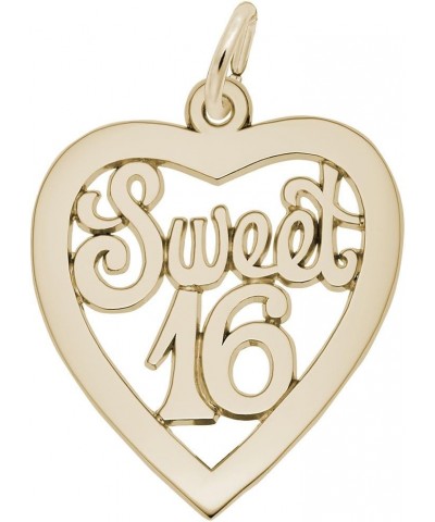 Sweet 16 Charm, Charms for Bracelets and Necklaces yellow gold plated silver $22.27 Bracelets