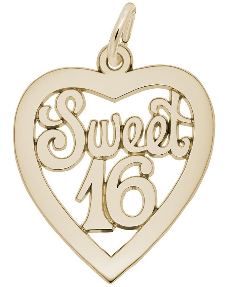 Sweet 16 Charm, Charms for Bracelets and Necklaces yellow gold plated silver $22.27 Bracelets