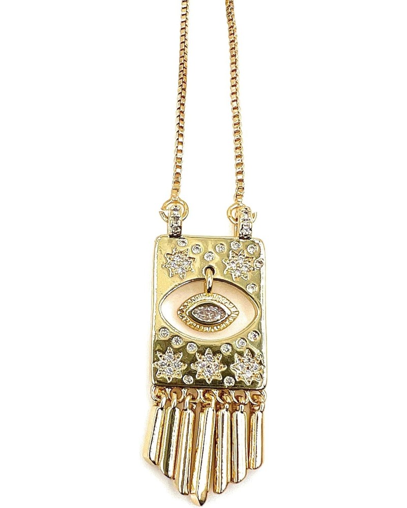 Vintage Evil Eye Pendant Necklace for Women 18K Gold Plated Chain Good Fortune Jewelry $15.08 Necklaces