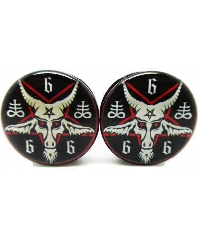 Brand NewPair 666 Baphomet Pentagram Ear Plugs - Acrylic Screw-On - 10 Sizes (00 Gauge (10mm)) $10.41 Body Jewelry