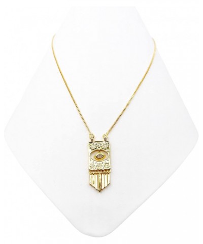 Vintage Evil Eye Pendant Necklace for Women 18K Gold Plated Chain Good Fortune Jewelry $15.08 Necklaces