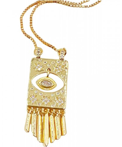 Vintage Evil Eye Pendant Necklace for Women 18K Gold Plated Chain Good Fortune Jewelry $15.08 Necklaces