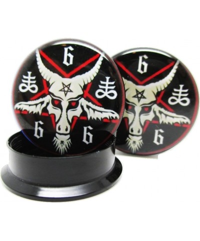 Brand NewPair 666 Baphomet Pentagram Ear Plugs - Acrylic Screw-On - 10 Sizes (00 Gauge (10mm)) $10.41 Body Jewelry