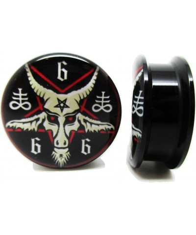 Brand NewPair 666 Baphomet Pentagram Ear Plugs - Acrylic Screw-On - 10 Sizes (00 Gauge (10mm)) $10.41 Body Jewelry