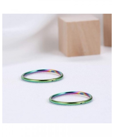 Rainbow Colorful Hinged 20g 18g 16g Nose Rings Hoops 6mm 8mm 10mm 12mm 14mm Septum Ring Clicker Cartilage Helix Hoop Earrings...