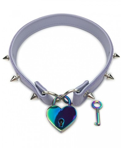 Padlock Choker Collar Necklace with Lock and Key Heart Lock Choker for Women and Men 16 Inches E $10.59 Necklaces