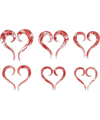 2 PC Glass Ear Tapers Plugs 8G-00G Seahorse Spiral Gauges Piercing Jewelry Set 0G(8mm) Red $8.63 Body Jewelry