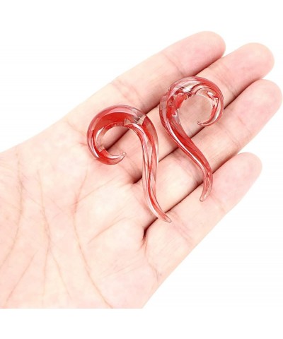 2 PC Glass Ear Tapers Plugs 8G-00G Seahorse Spiral Gauges Piercing Jewelry Set 0G(8mm) Red $8.63 Body Jewelry