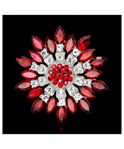 Exquisite Crystal Flower Corsage Bouquet Brooch Pin for Women Girls Rhinestone Floral Lapel Pins Clip Sweater Coat Scarves Dr...