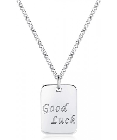 32 Models Solid Sterling Silver Pendant Necklace 16"+2" Extender Good Luck Rectangle $9.68 Necklaces