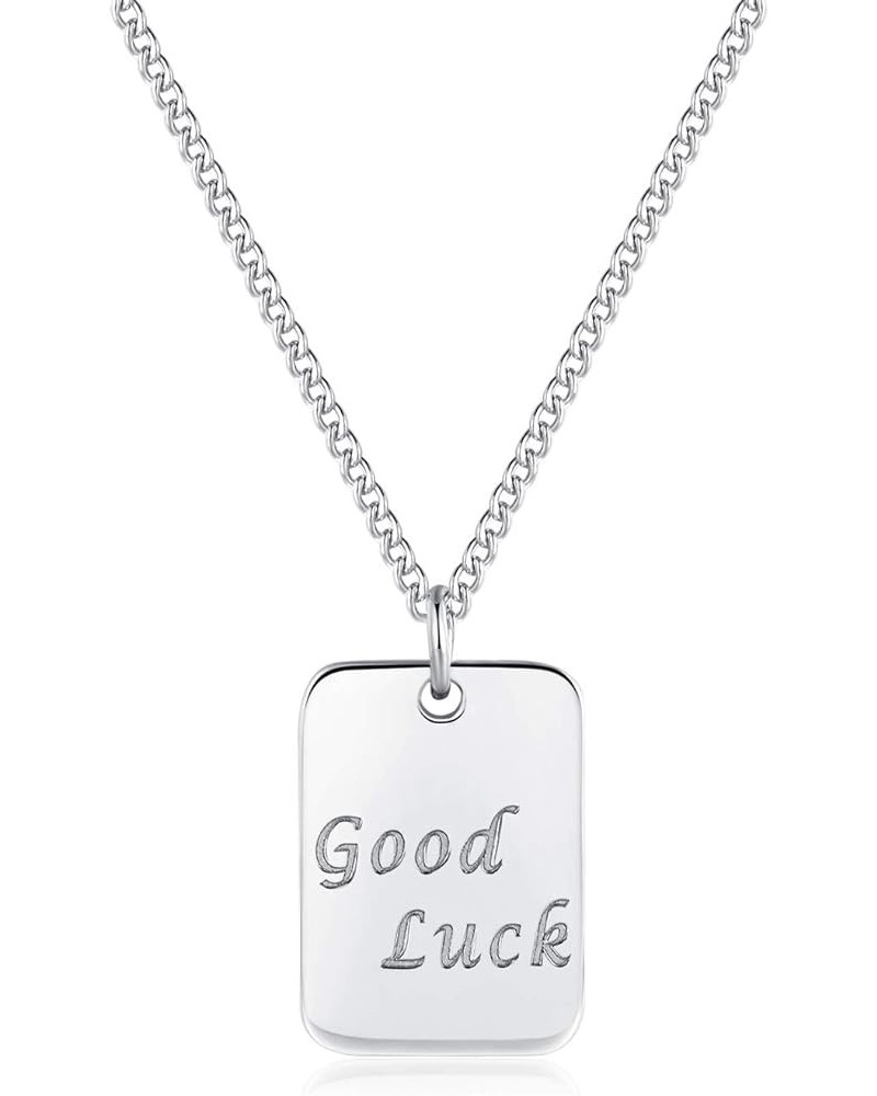 32 Models Solid Sterling Silver Pendant Necklace 16"+2" Extender Good Luck Rectangle $9.68 Necklaces