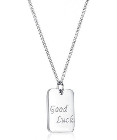 32 Models Solid Sterling Silver Pendant Necklace 16"+2" Extender Good Luck Rectangle $9.68 Necklaces