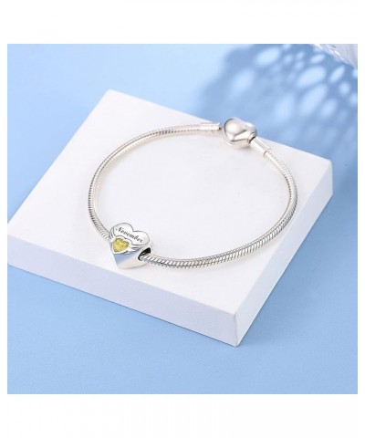 Birthstone Charm fit Charms Bracelets Angel Wing Bead Charms for Bracelets and Necklaces Birthday Gifts November $7.50 Bracelets