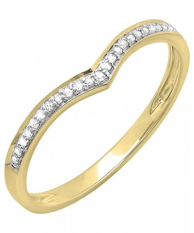 0.08 ctw. Round White Diamond Stackable Chevron Anniversary Band for Women in 10K Gold Yellow Gold $109.20 Rings