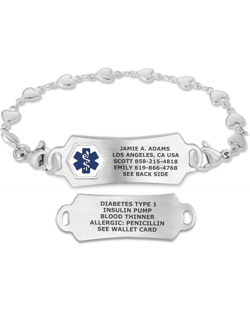 Custom Engraved Medical Alert Bracelets for Women/Men, Stainless Steel Medical Bracelet, Medical ID Bracelet w/Free Engraving...