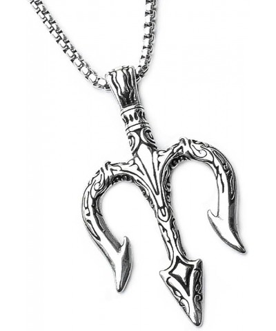 Men's Pendant Necklace for Men Boys with 23.6'' Stainless Steel Chain 057-Trident $7.55 Necklaces