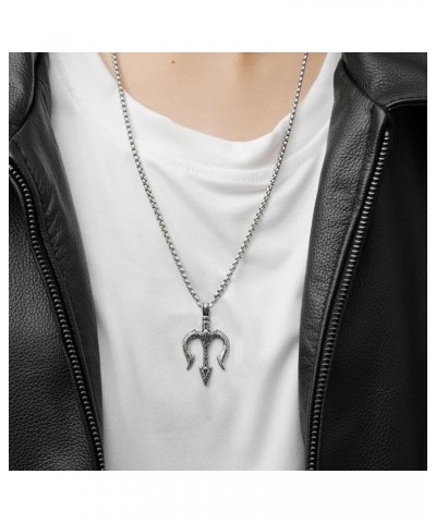 Men's Pendant Necklace for Men Boys with 23.6'' Stainless Steel Chain 057-Trident $7.55 Necklaces