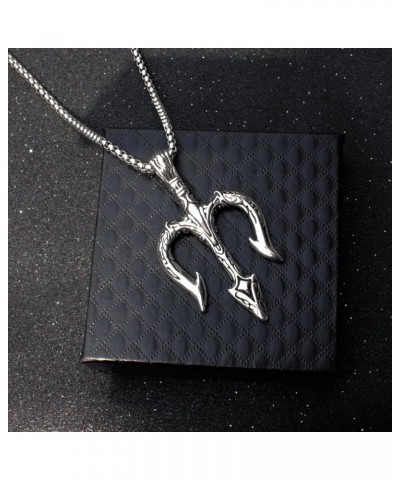 Men's Pendant Necklace for Men Boys with 23.6'' Stainless Steel Chain 057-Trident $7.55 Necklaces