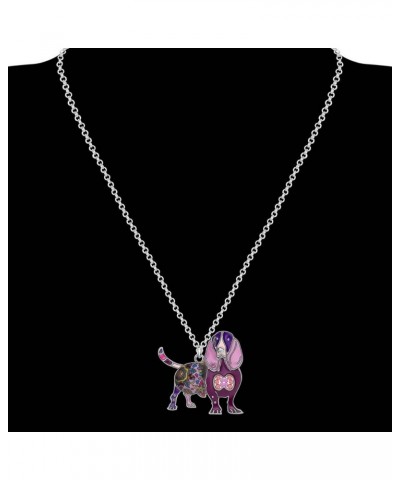 Enamel Alloy Cute Dog Breeds Necklace Puppy Pendant Pets Jewelry Dog Gifts for Women Girls Kids Charms Decor Lilac $8.47 Neck...