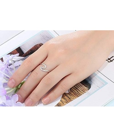 Wave Alloy Silver Rings Charms Rose Gold Adjustable Open Ring Sets Wedding Rings for Women Fashion Jewelry Set $6.37 Jewelry ...