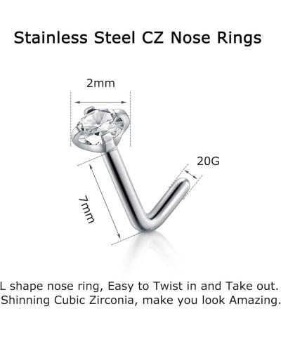 Nose Rings 18g 20g Nose Ring Surgical Steel Nose Studs Hoops Nose Piercings Jewelry Silver Gold J -20g, silver $10.25 Body Je...