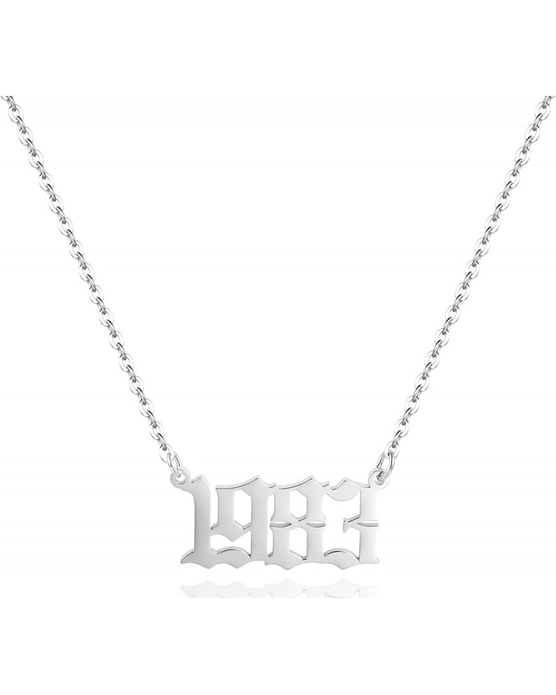 Birth Year Necklace for Women,Stainless Steel Birth Year Number Pendant Necklace Birthday Anniversary 1983 $7.13 Necklaces