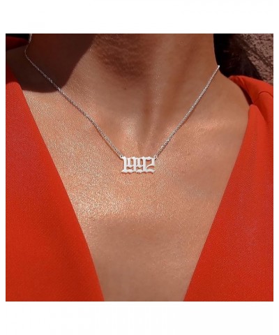 Birth Year Necklace for Women,Stainless Steel Birth Year Number Pendant Necklace Birthday Anniversary 1983 $7.13 Necklaces