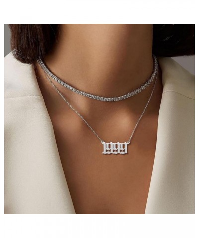 Birth Year Necklace for Women,Stainless Steel Birth Year Number Pendant Necklace Birthday Anniversary 1983 $7.13 Necklaces