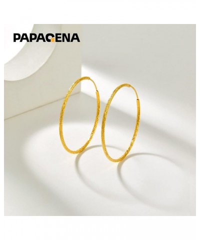 Sterling Silver Hoop Earrings for Women 25 35 45 55 65mm Thin 1.8mm Hypoallergenic Diamond-cut Endless Earring 45mm Gold $12....