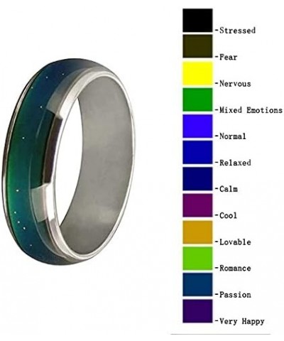 6mm Color Changing Ring Mood Emotion Temperature Index Copper Color Change Ring for Women Men 2pcs size 5-6 $6.71 Rings