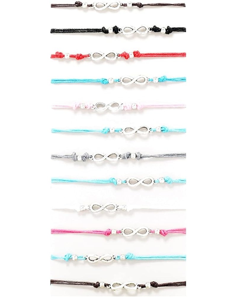 12Pcs Adjustable Braided Infinity Star Wish Bracelet Colorful String Butterfly Wrap Bracelet Handmade Friendship Jewelry for ...