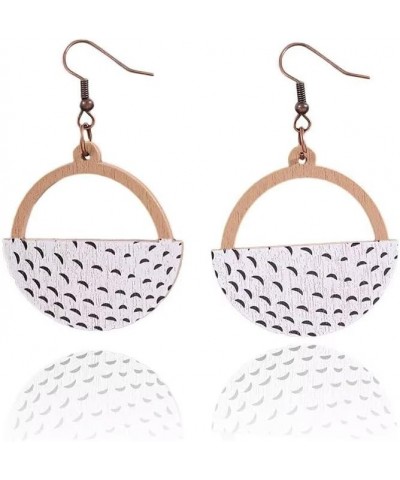 Wooden Circle Ball Earrings Hollow Out Dangle Earrings Game Day Sports Lover Jewelry Gifts for Women Girls One size Golf $6.2...