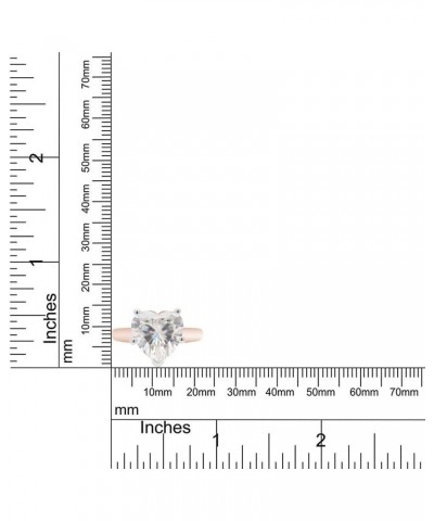 3 Carat Heart Shape Lab Created Moissanite Diamond Solitaire Engagement Ring In 14K Gold Plated 925 Sterling Silver Jewelry (...