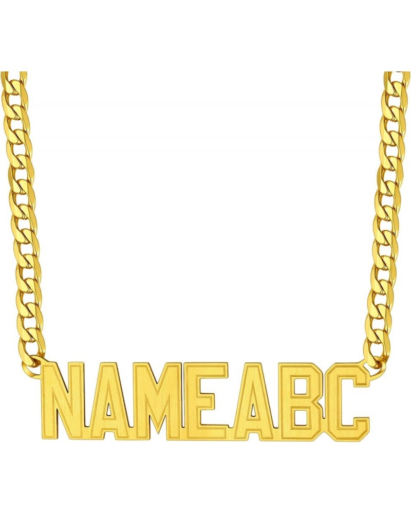 Name Necklace Personalized,Stainless Steel/Black/Gold Figaro Chain/Cuban Chain with Name Customized,Custom Nameplate Pendant ...