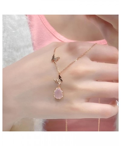 Women'S Water Drop Crystal Butterfly Necklace Dainty Animal Jewelry Small Pendant Gifts for Teen Girls Wifey Cute Accessories...