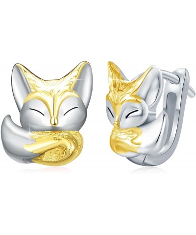 Fox Stud Earrings Fox Head Earrings for Women 925 Sterling Silver Fox Earrings Cute Fox Animal Stud Earrings Pet Jewelry for ...