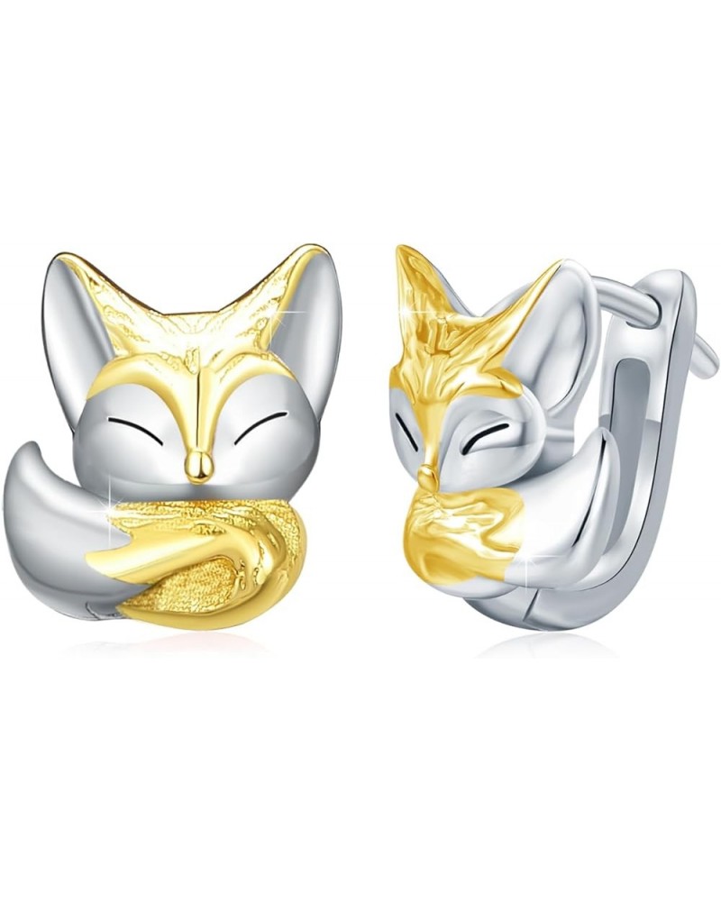 Fox Stud Earrings Fox Head Earrings for Women 925 Sterling Silver Fox Earrings Cute Fox Animal Stud Earrings Pet Jewelry for ...